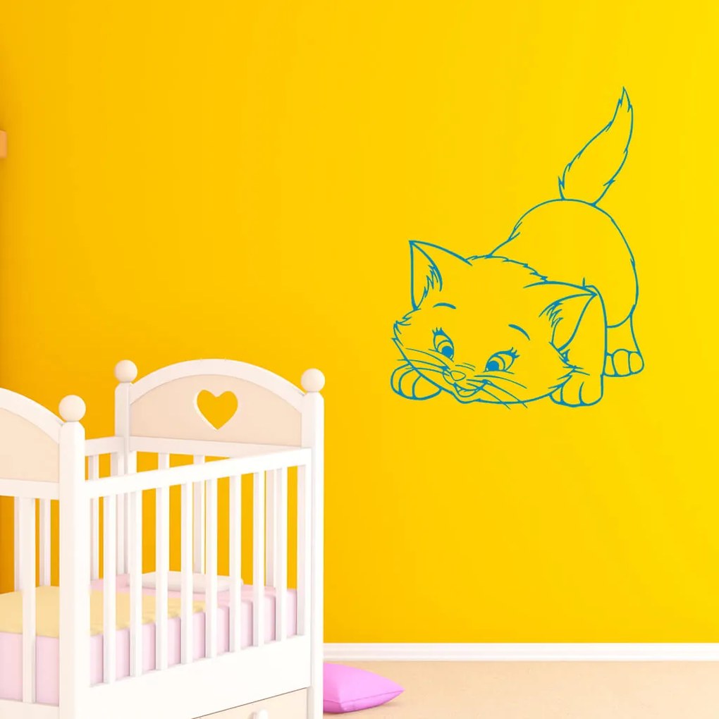 Veselá Stena Samolepka na stenu na stenu Roztomilá mačička Farba: černá