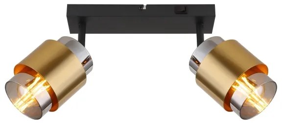 Globo 15560-2 - Bodové svietidlo MILLEY 2xE27/40W/230V čierna/mosadz