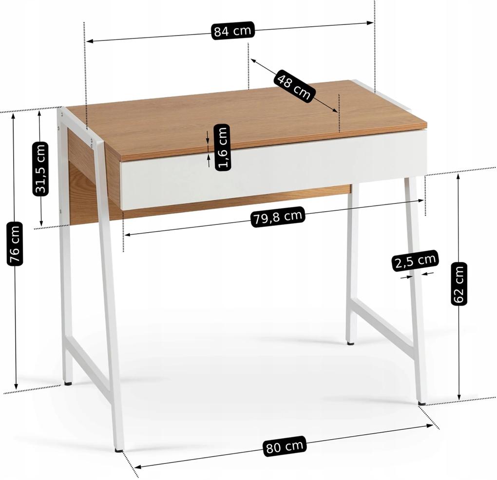 PROXIMA.store - Minimalistický písací stôl MORI FARBA: biela