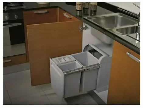 Elletipi Vstavaný odpadkový kôš CITY - výsuvný, 12+12+12+12 l