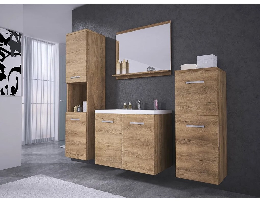 Kúpeľňová zostava Megi I, Farby: wotan, Sifón: bez sifónu, Umývadlová batéria: Economico BYU 020M