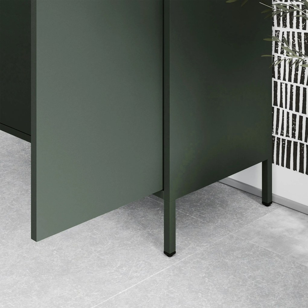 Šatníková skriňa FLAVIO, 800 x 1850 x 450 mm, Modern: fľaškovo zelená farba