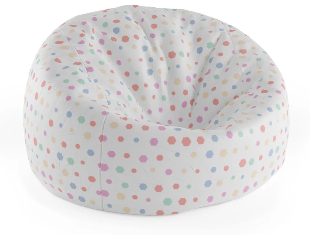 Sablio Sedací vak Cocoon Rôznofarebné bodky - 115 x 75 cm x 45 cm