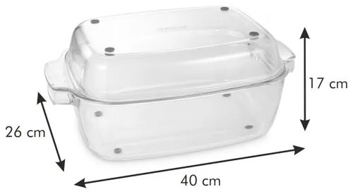 TESCOMA Pekáč s poklopom GrandCHEF 40 x 26 cm, sklenený , L