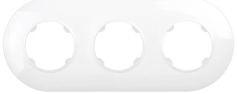 Elhard Okrúhly trojrámček Rondo, biely RD3003W