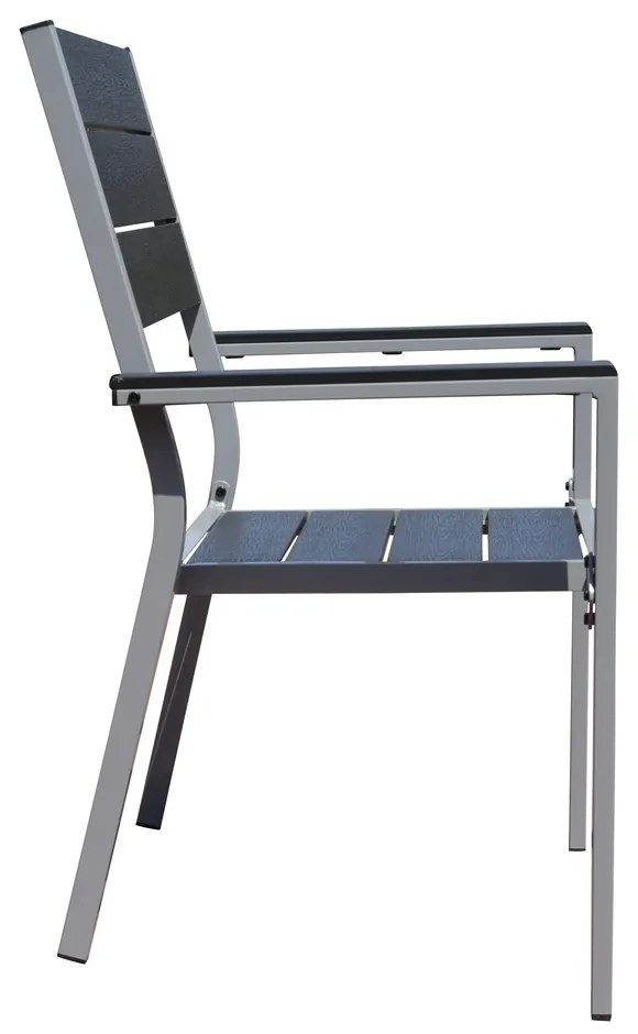 Záhradný balkónový set Renio - 2 miesta, čierna / sivá