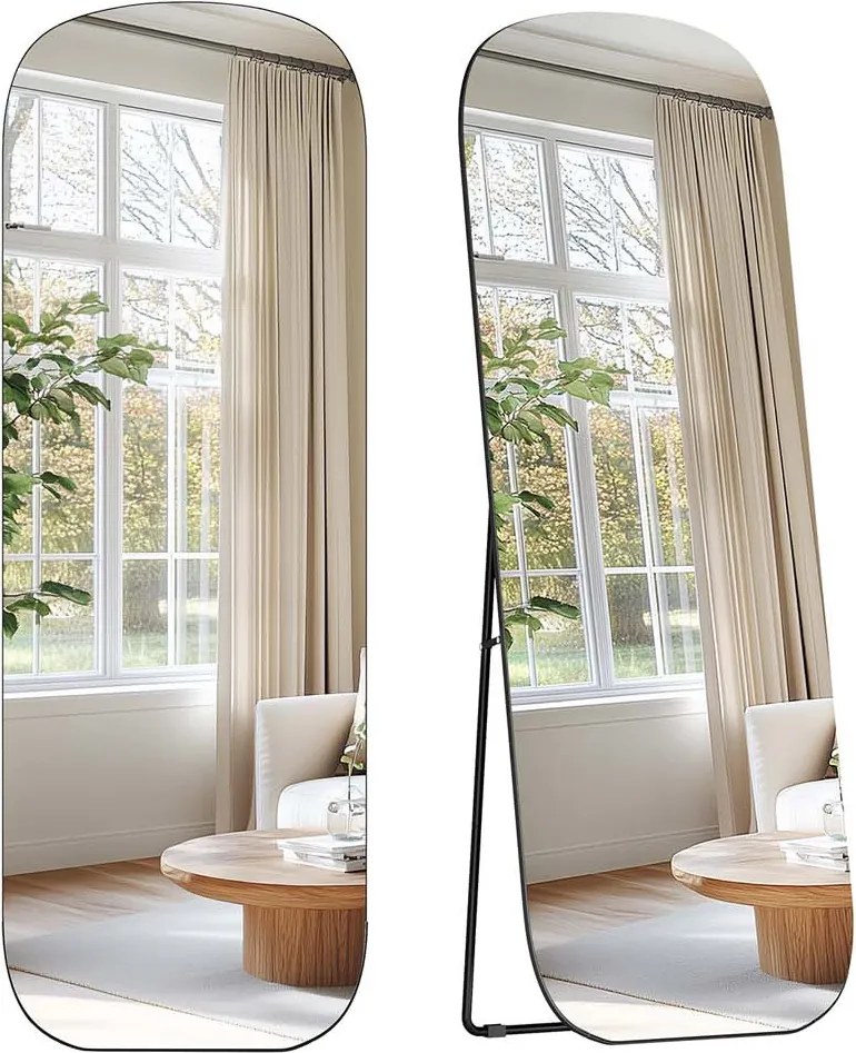 Volně stojící zrcadlo Bleer 160 cm černé