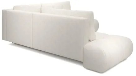 Rozkladacia rohová čalúnená sedacia súprava ALMADA do tvaru L s úložným priestorom, ľavé prevedenie, béžová