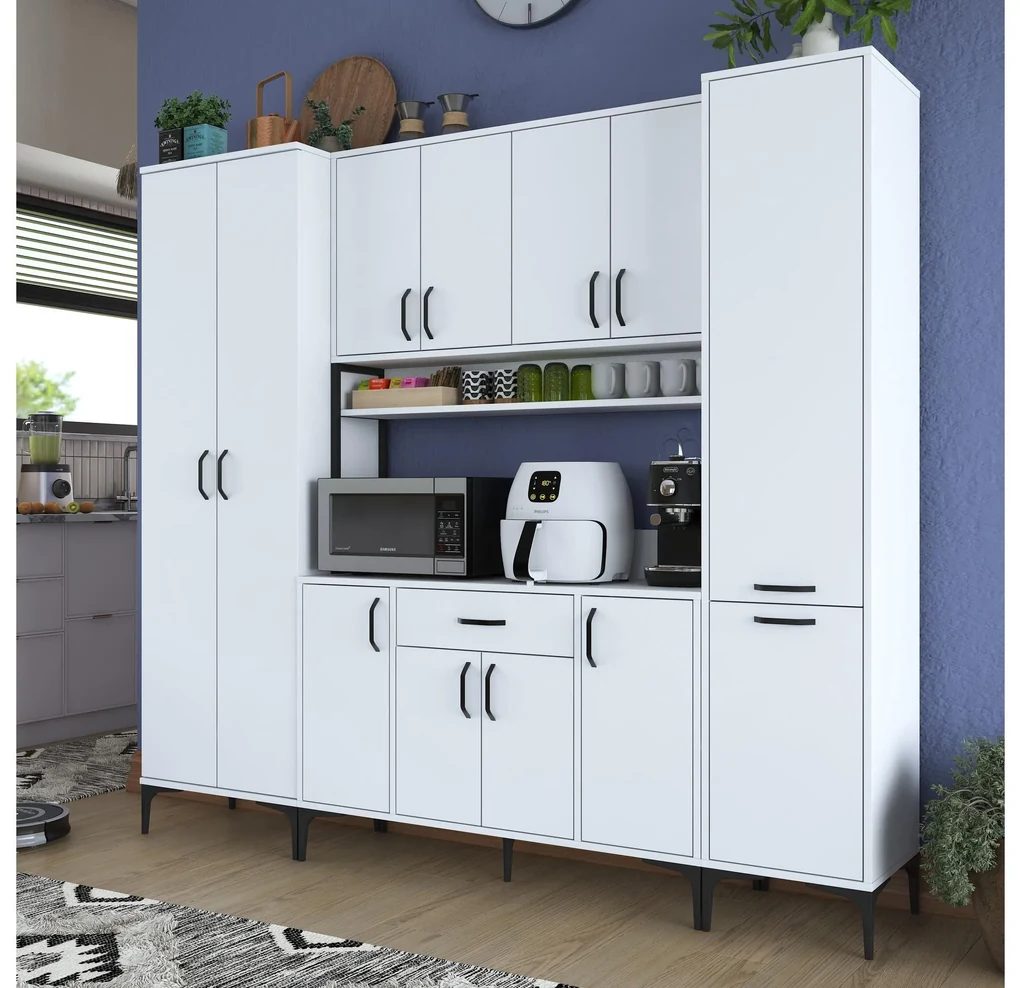 Set kuchynských skriniek Bisaka 4 (biela). Vlastná spoľahlivá doprava až k Vám domov. 1094300