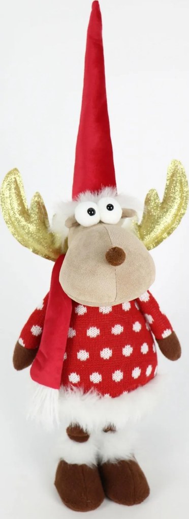 Vianočný sob stojaci 58 cm - červený