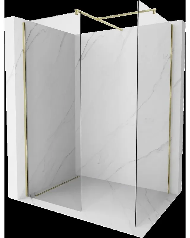 Mexen Kioto sprchová stena Walk-in 155 x 110 cm, transparentná, zlatá - 800-155-202-50-00-110
