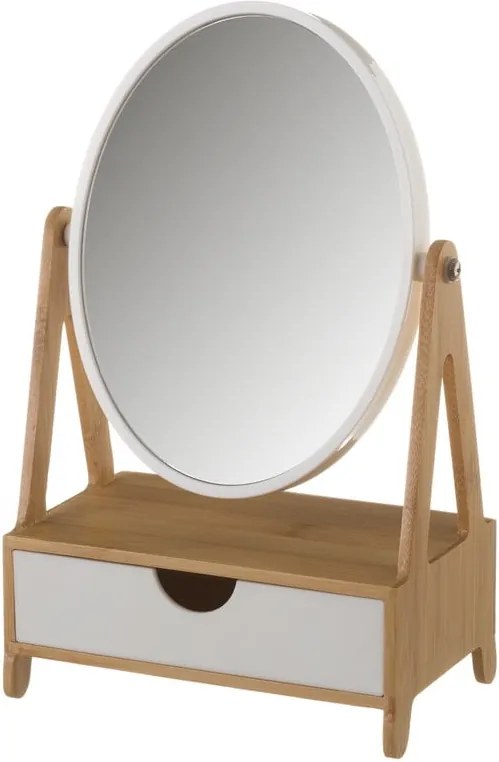 Zrkadlo na bambusovém stojane so zásuvkou Unimasa Coco