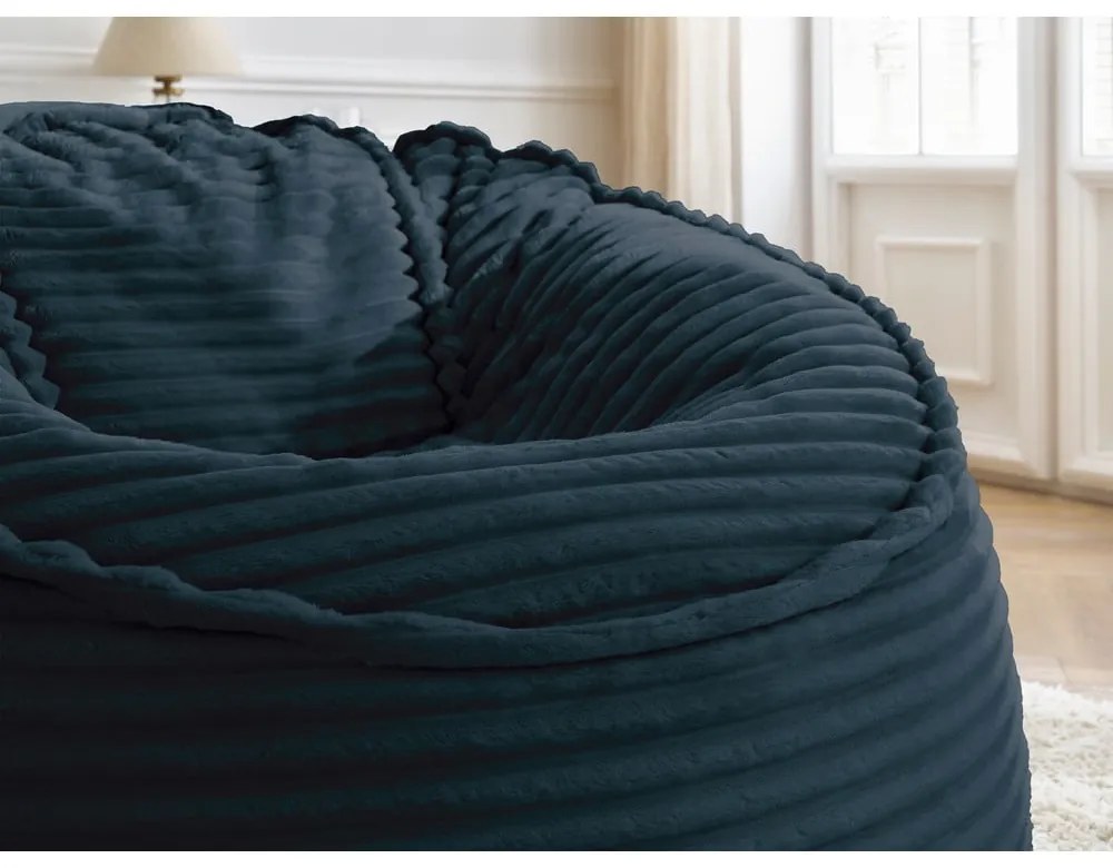 Tmavomodrý menčestrový sedací vak Socrate – Bobochic Paris