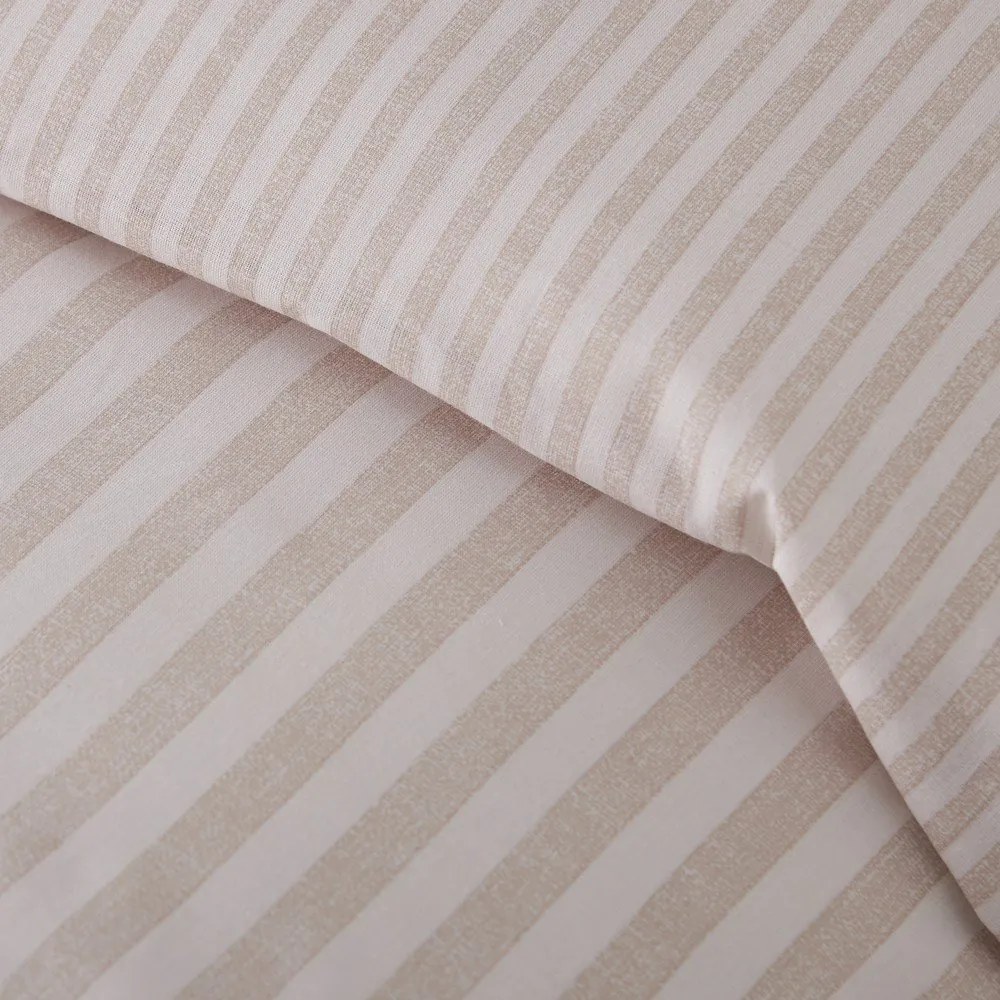 Béžové obliečky na jednolôžko 135x200 cm Epping Textured Stripe – Catherine Lansfield