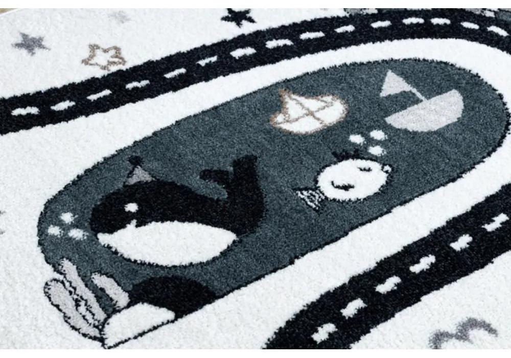 Detský kusový koberec Cesta z mesta krémovo biely 120x170cm