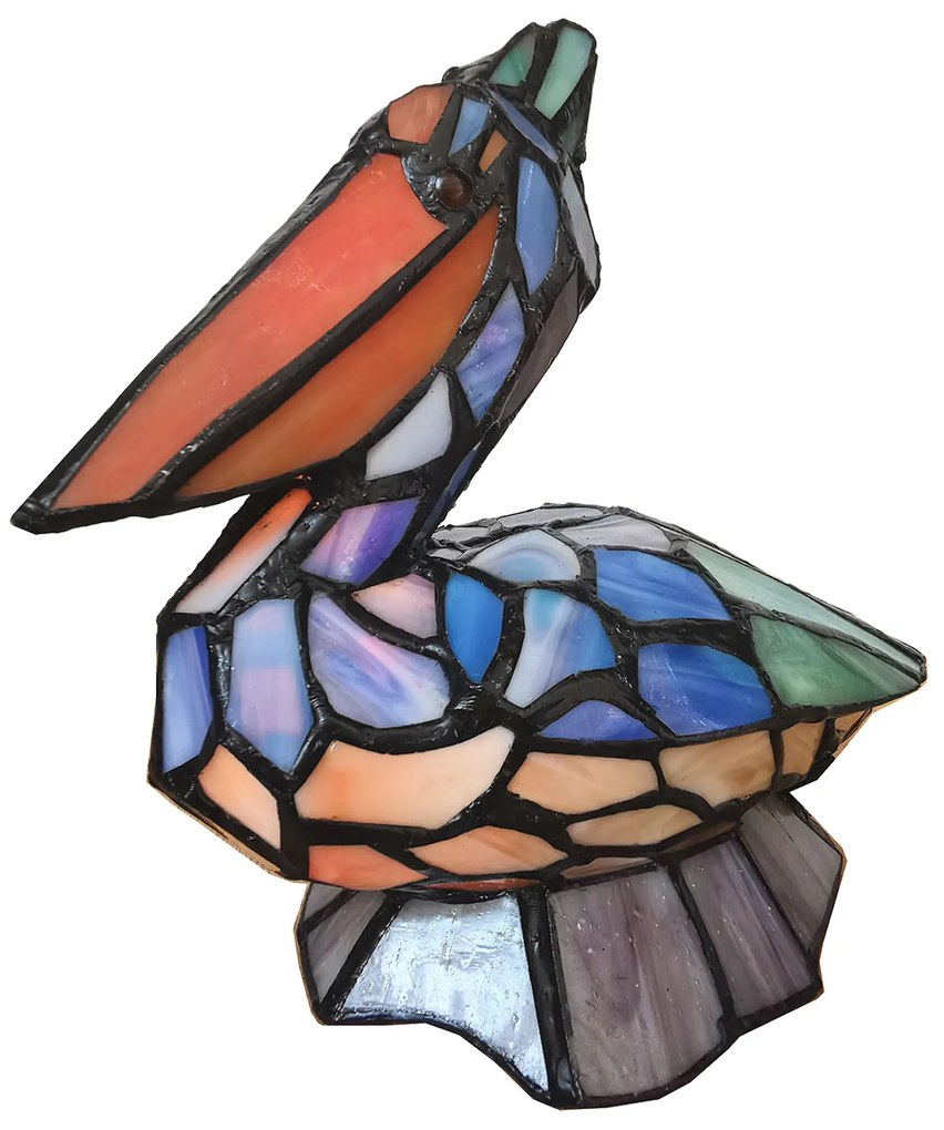 Dekoratívna tiffany lampa PELIKÁN