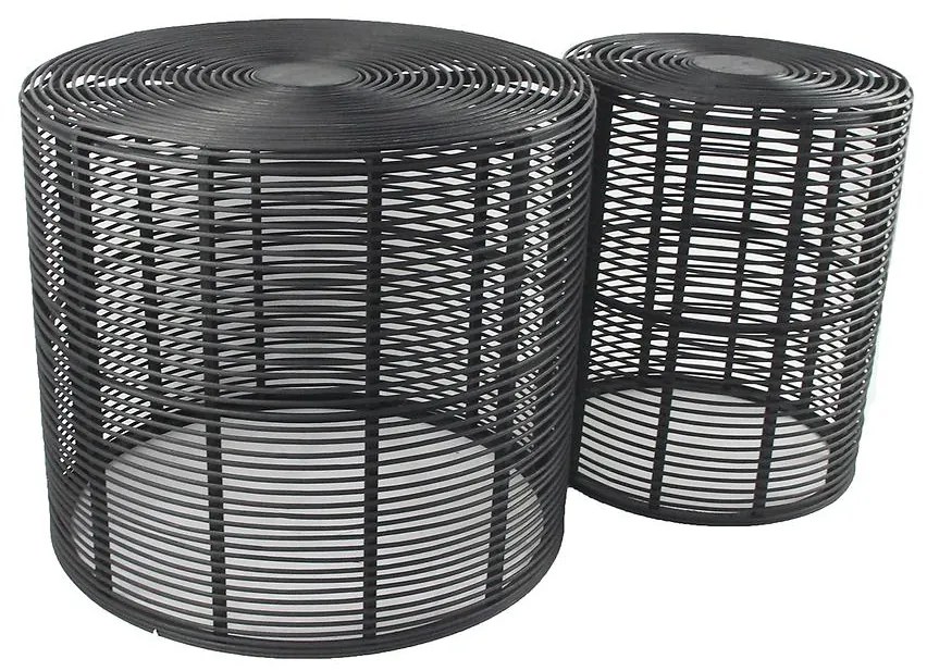 Súprava stolíkov  BULAN RATTAN 60 čierna