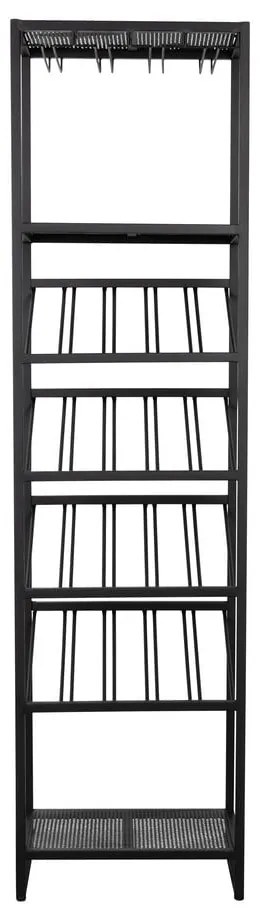 Čierna kovová vinotéka na 20 fliaš, 48x180 cm Cantor - Zuiver