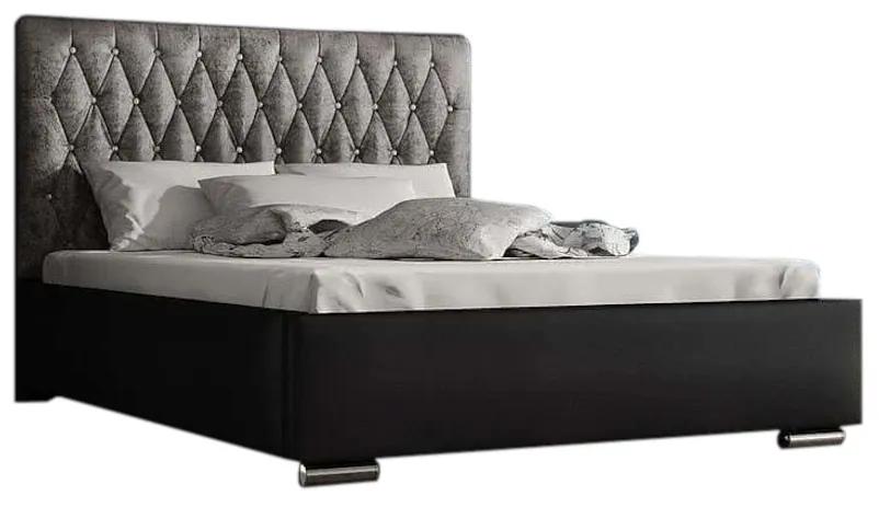 Čalúnená posteľ SIENA, Siena03 s kryštálom/Dolaro08, 180x200