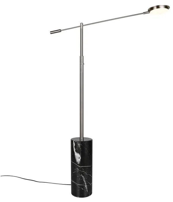 Čierna/v striebornej farbe LED stojacia lampa (výška 145 cm) Fiore – Trio Select