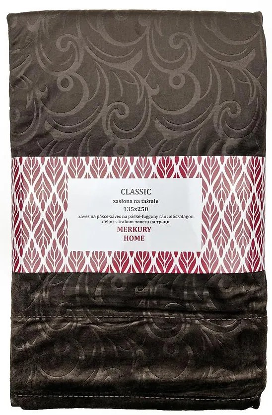 Záves Classic na páske 135x250 tmavohnedá Merkury Home