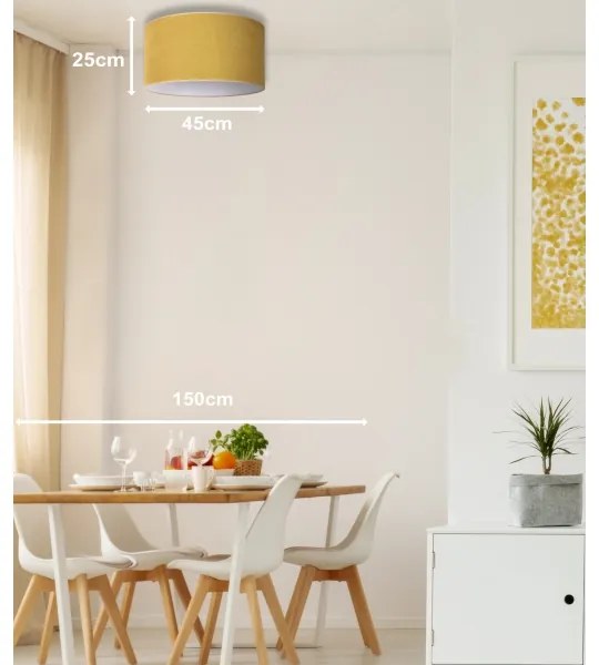 Duolla - Stropné svietidlo BRISTOL 1xE27/15W/230V pr. 45 cm žltá/biela