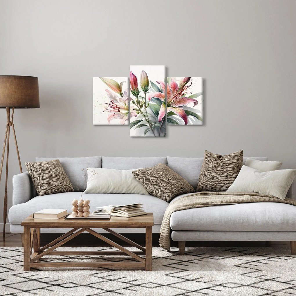Obraz - Ľalia, ilustrácie (90x60 cm)