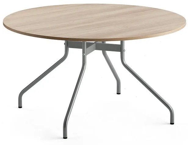 Stôl AROUND, Ø 1300 mm, dub, šedá