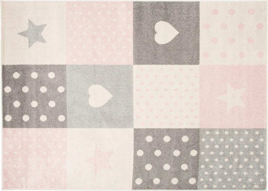 TA Koberec C573I BIELA/RUŽOVÁ AZÚROVÁ Rozmer: 120x170 cm