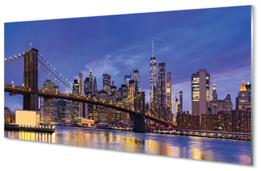Nástenný panel  Bridge sunset panorama 100x50 cm