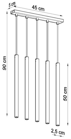 Sollux SL.0468 - Luster na lanku PASTELO 5xG9/8W/230V biela