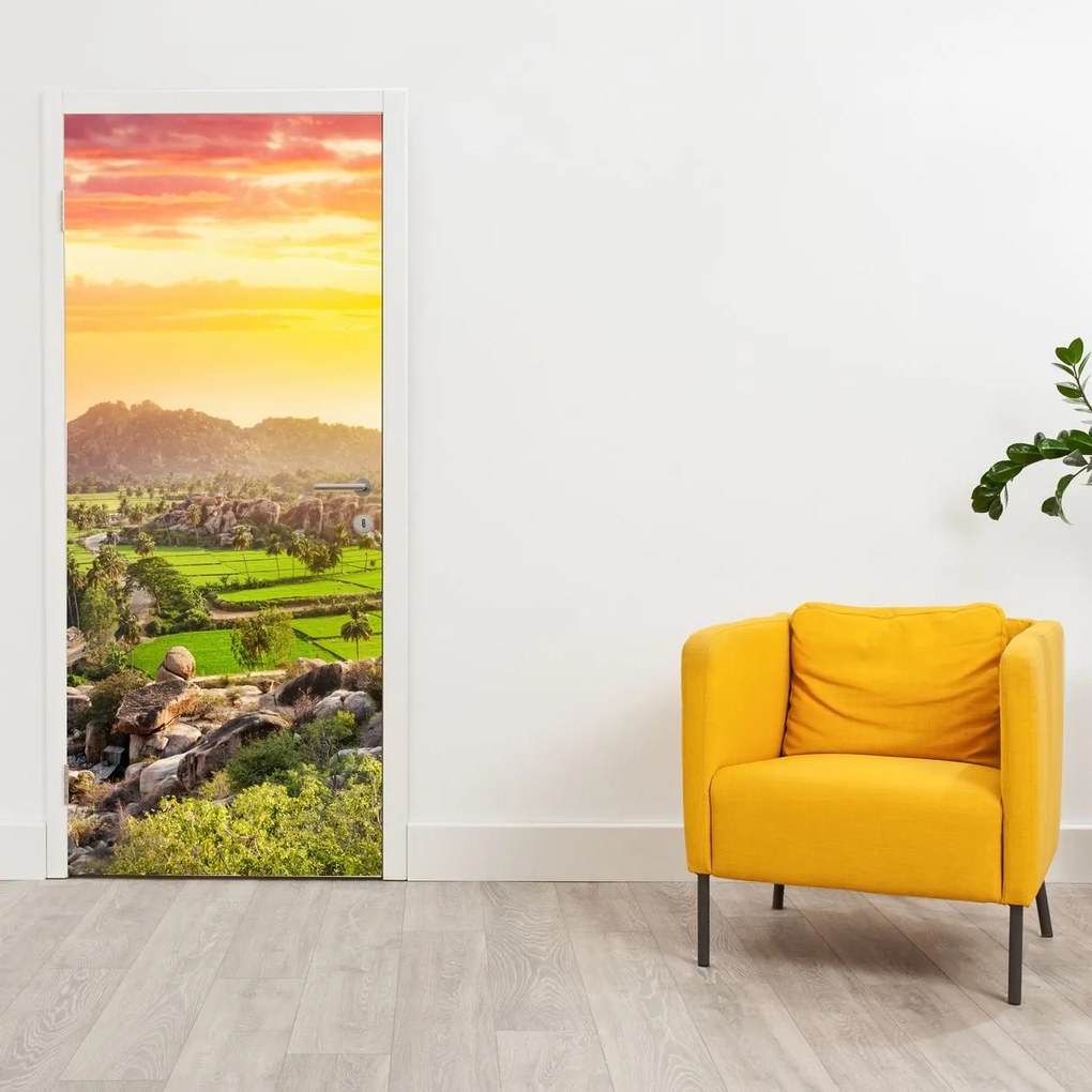 Fototapeta na dvere - Hampi, údolie v Indii (95x205cm)