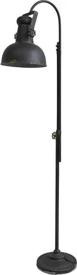 Čierna antik kovová stojacia lampa s patinou Factory - 175 cm / E27 / 60W