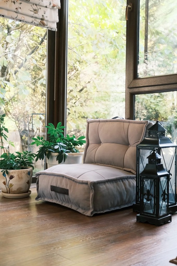 Sedací vak ve tvaru křesla Omi šedý