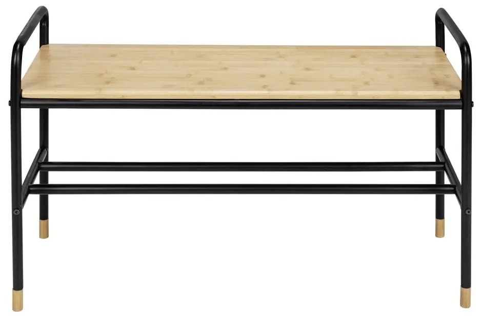 Čierna/prírodná kovová polička s lavicou Loft - Wenko