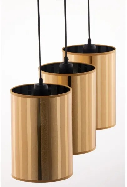 Jupiter 2092 - Luster na lanku CORTINA 3xE27/15W/230V zlatá/čierna