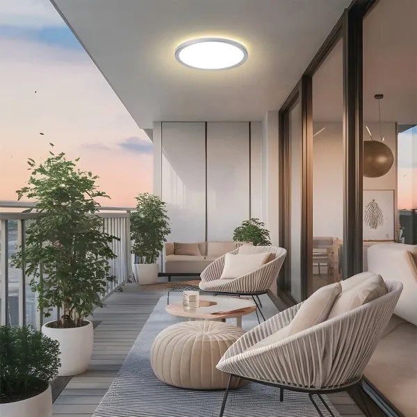 Brilagi - LED kúpeľňové stropné svietidlo ULTRA SLIM LED/24W/230V priemer 42 cm strieborné IP54