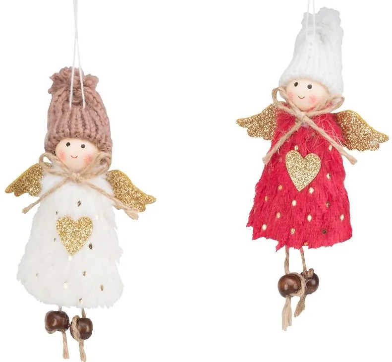 Závesná dekorácia anjel 12 cm 2 ks Mix 39949