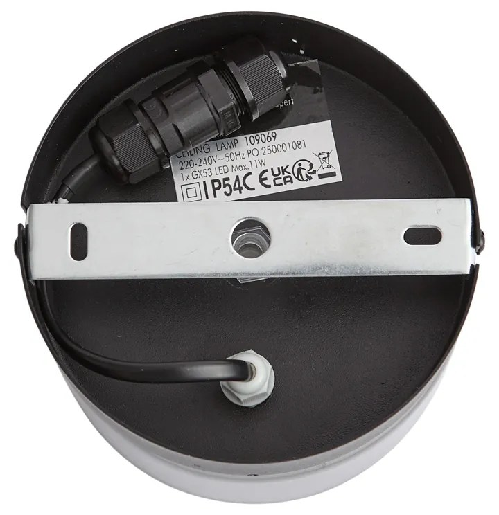 Moderné stropné svietidlo čierne s dymovým sklom - Puck