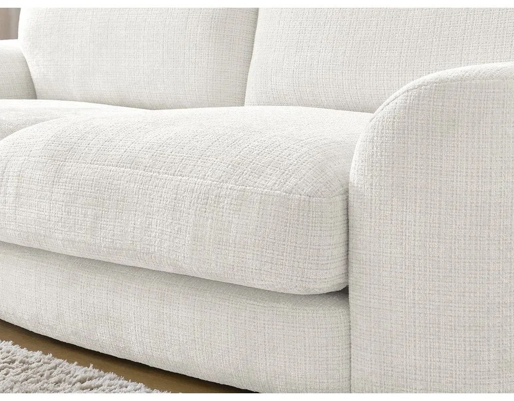 Biela ženilková rohová pohovka (ľavý roh/s leňoškou) Leonore – Bobochic Paris