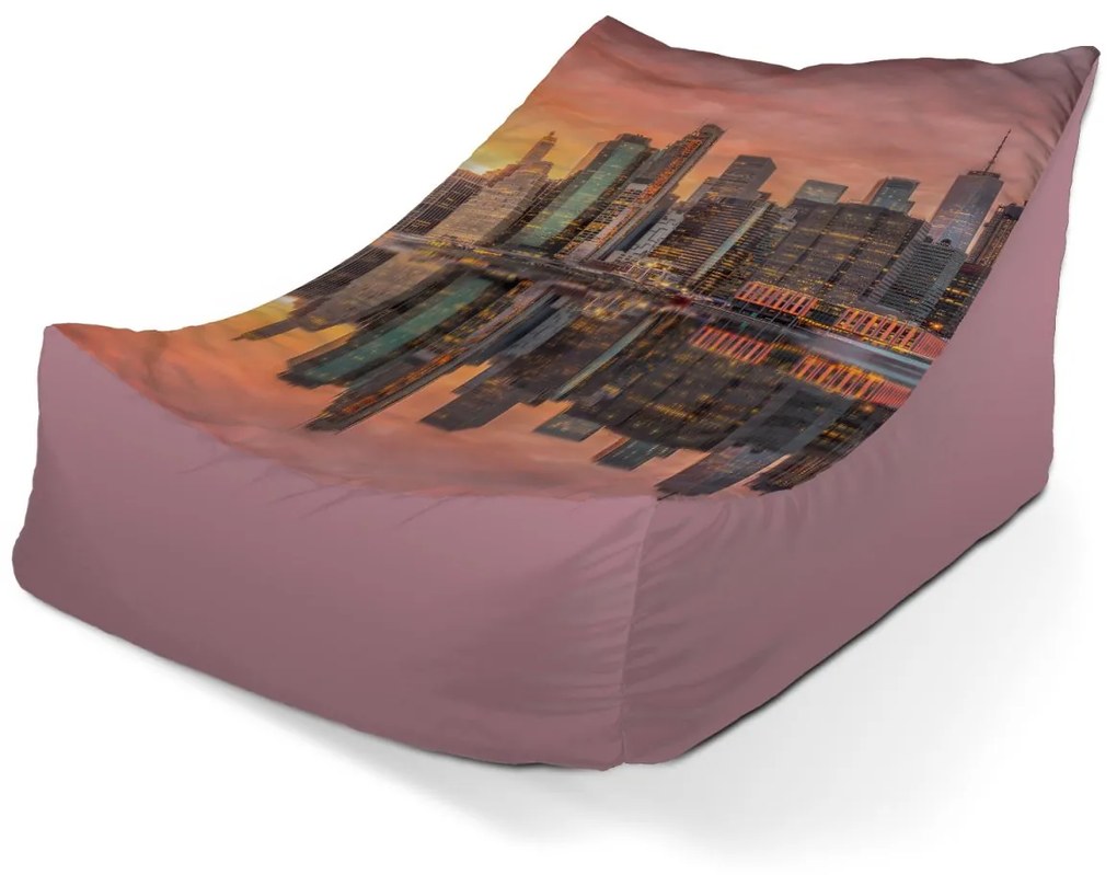Sablio Sedací vak Lounge New York Západ slnka - 80 x 95 x 50 cm