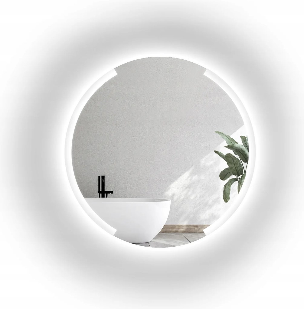 Okrúhle pieskované zrkadlo Elif I s Led podsvietením Fi 180 cm