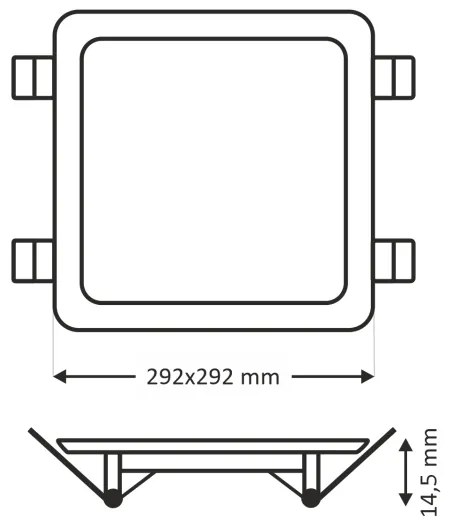 LED Podhľadové svietidlo SQUARE LED/24W/230V 4200K 29,2x29,2 cm hnedá
