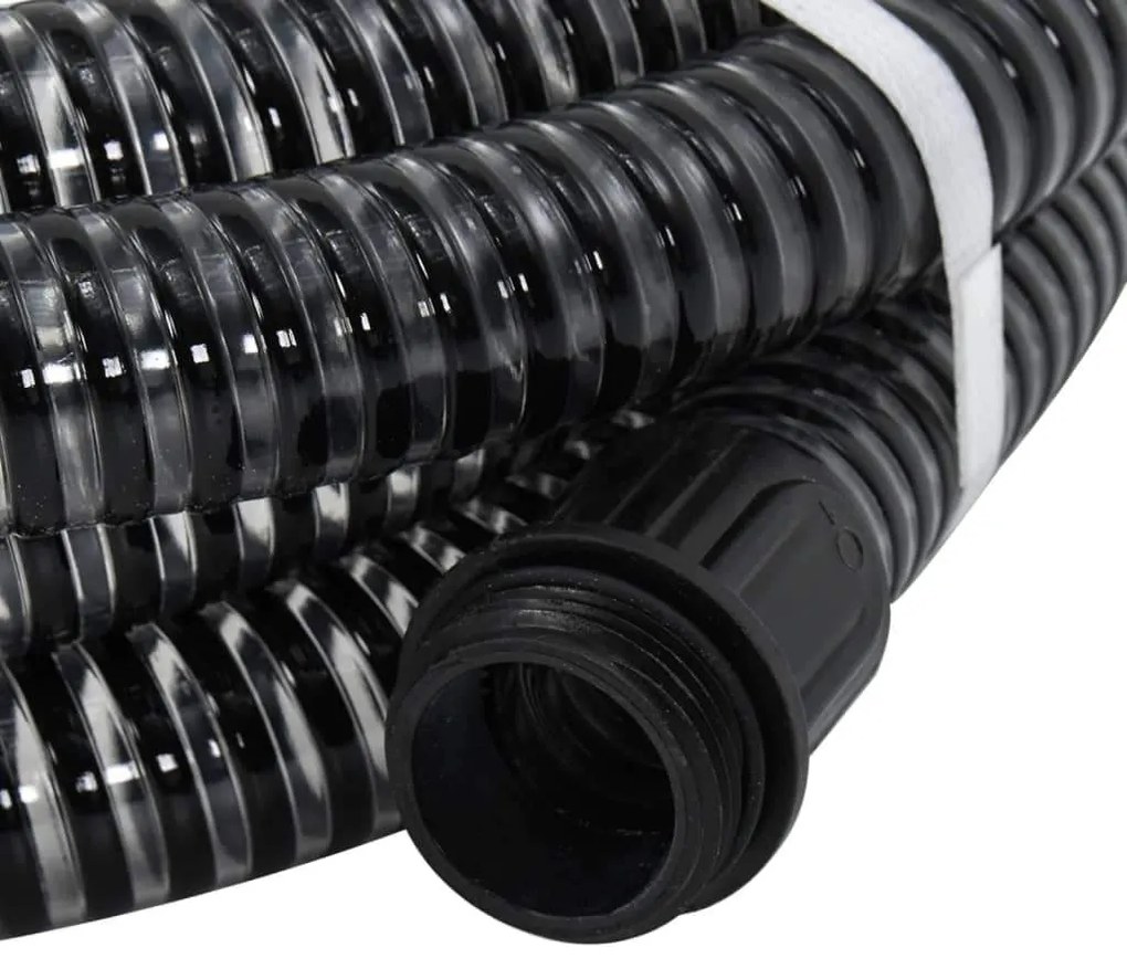 Odsávacia hadica s mosadznými spojkami, čierna 1,1" 7 m, PVC