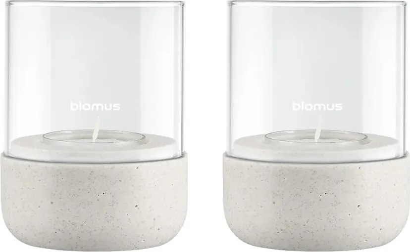 Sklenené svietniky v súprave na čajovú sviečku 2 ks Calma – Blomus