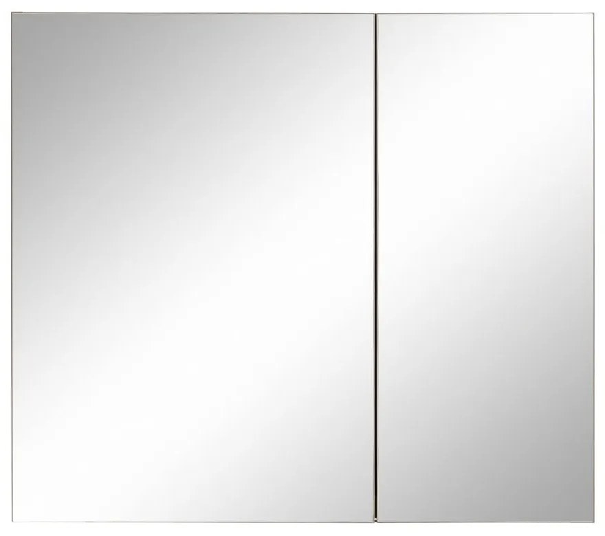 Sivá nástenná kúpeľňová skrinka so zrkadlom Støraa Wisla, 80 x 70 cm