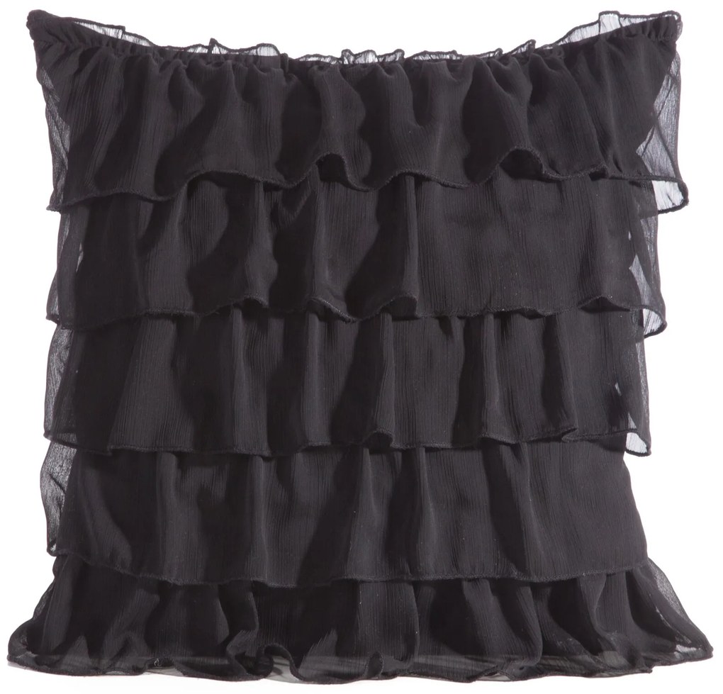 DEKORAČNÁ OBLIEČKA NA VANKÚŠ DAISY 45X45 CM ČIERNA