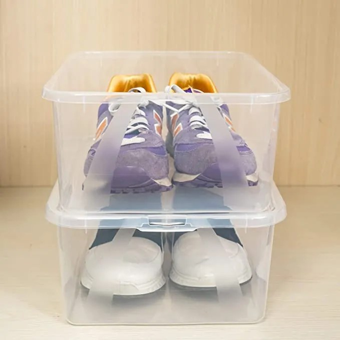 Sada 4 kusů úložných boxů, s víkem, Rotho LONA, 36x27x13 SADA (4 x 10l)