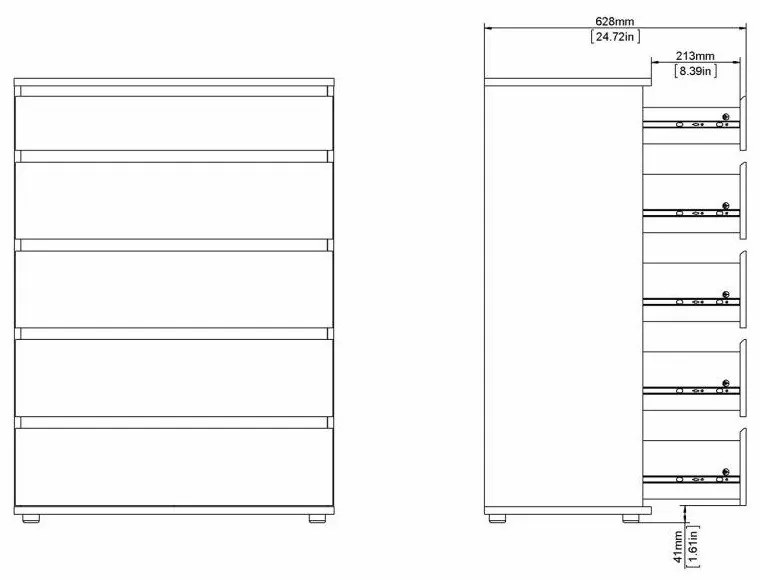 Vysoká komoda v dekore duba v prírodnej farbe 77x107 cm Nova – Tvilum