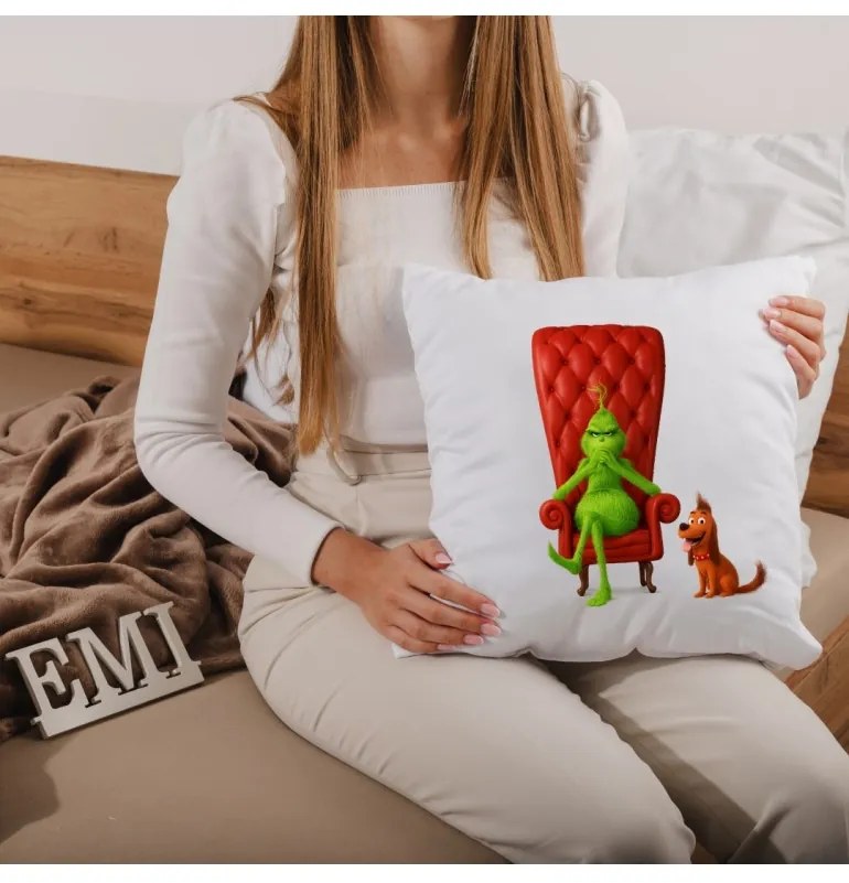 Vianočný vankúš Grinch 40x40 cm EMI